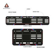 Bike Number Plate Gel Frame - Honda - Red & Blue Lines (Front and Back Set)
