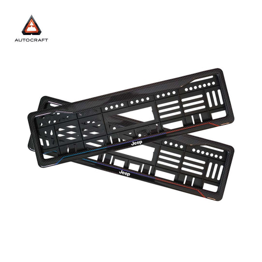 Car Number Plate Gel Frame - Jeep - Blue and Red Line