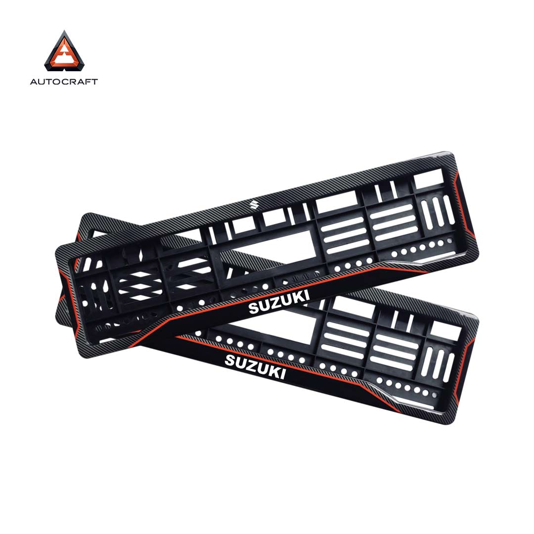 Car Number Plate Gel Frame - Suzuki - Red Line
