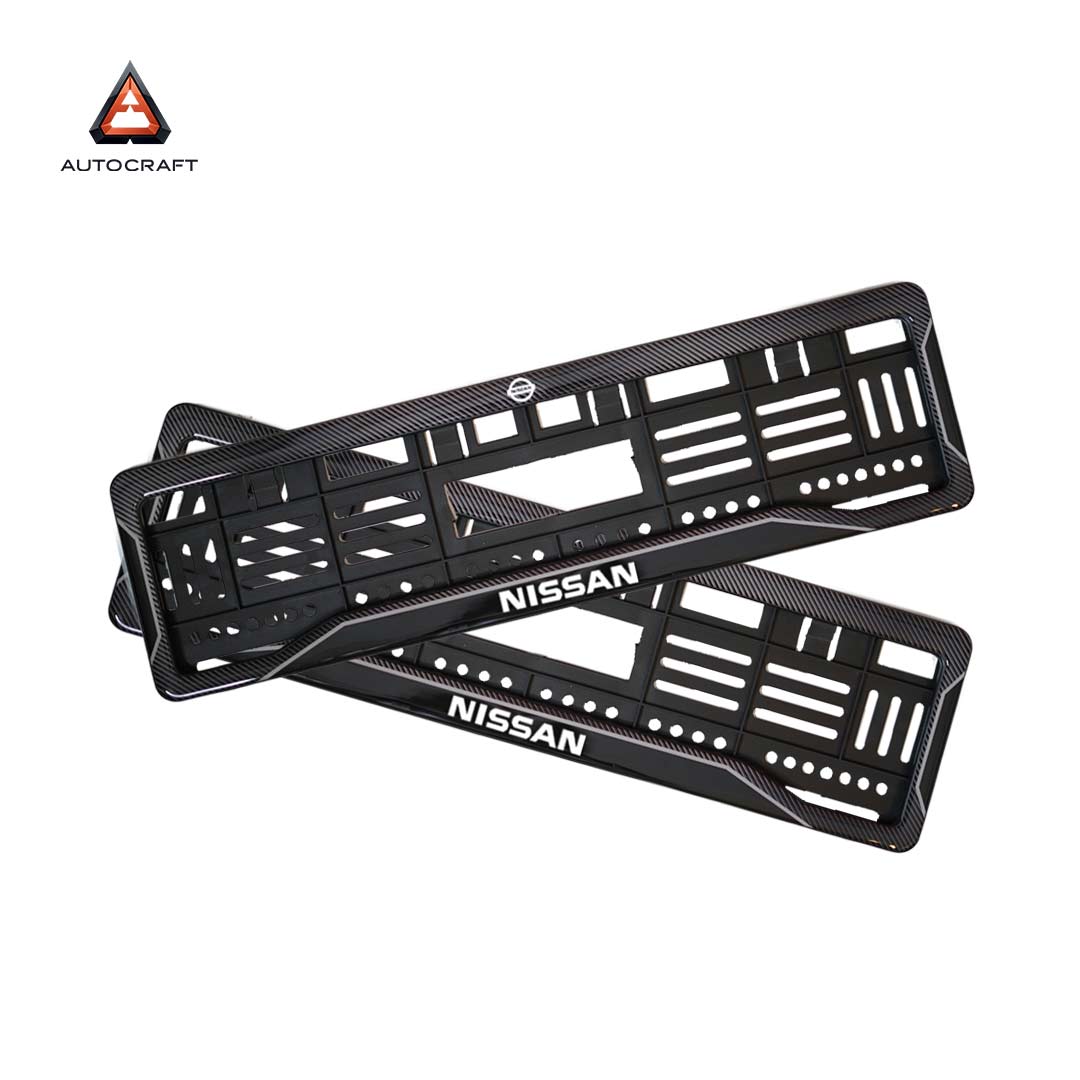 Car Number Plate Gel Frame - Nissan - Black Dash