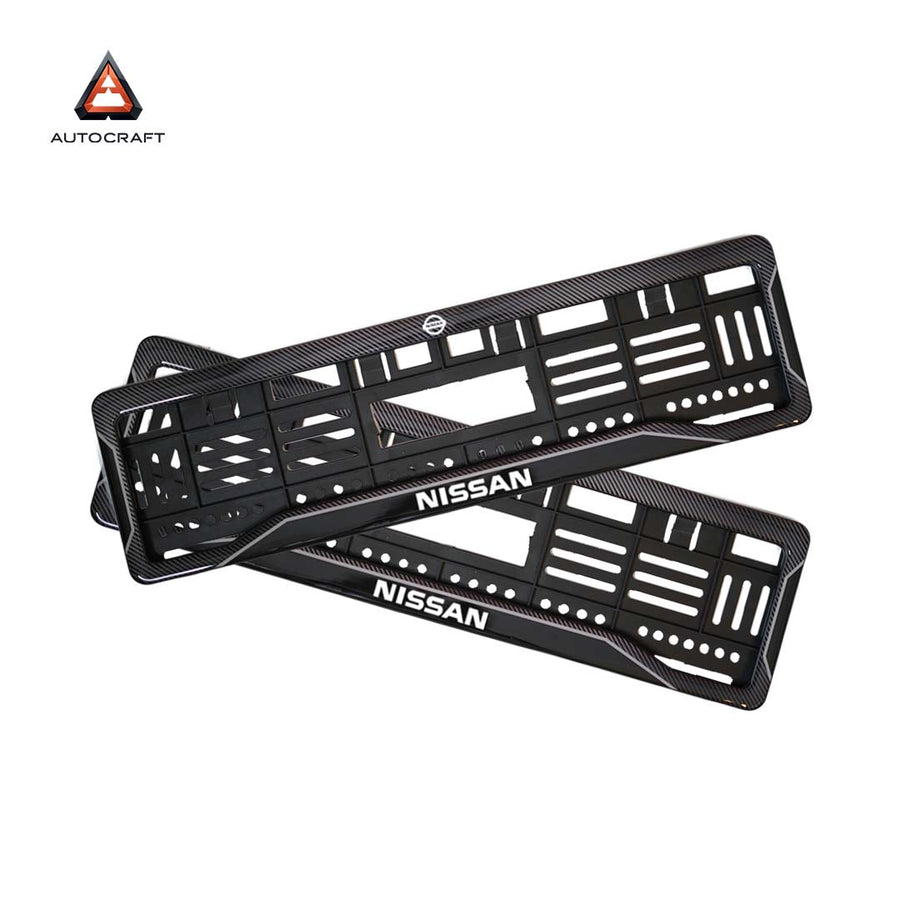 Car Number Plate Gel Frame - Nissan - Black Dash