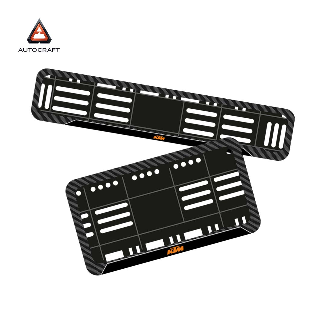 Bike Number Plate Gel Frame - KTM - Black Pattern
