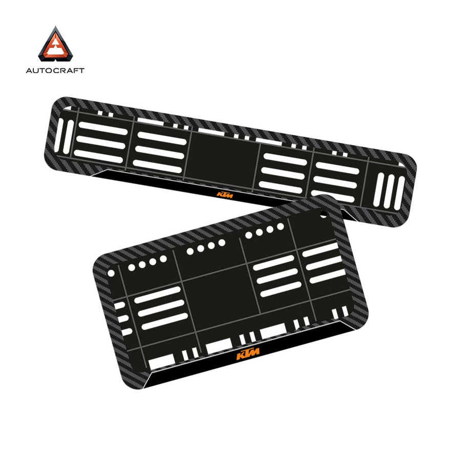 Bike Number Plate Gel Frame - KTM - Black Pattern