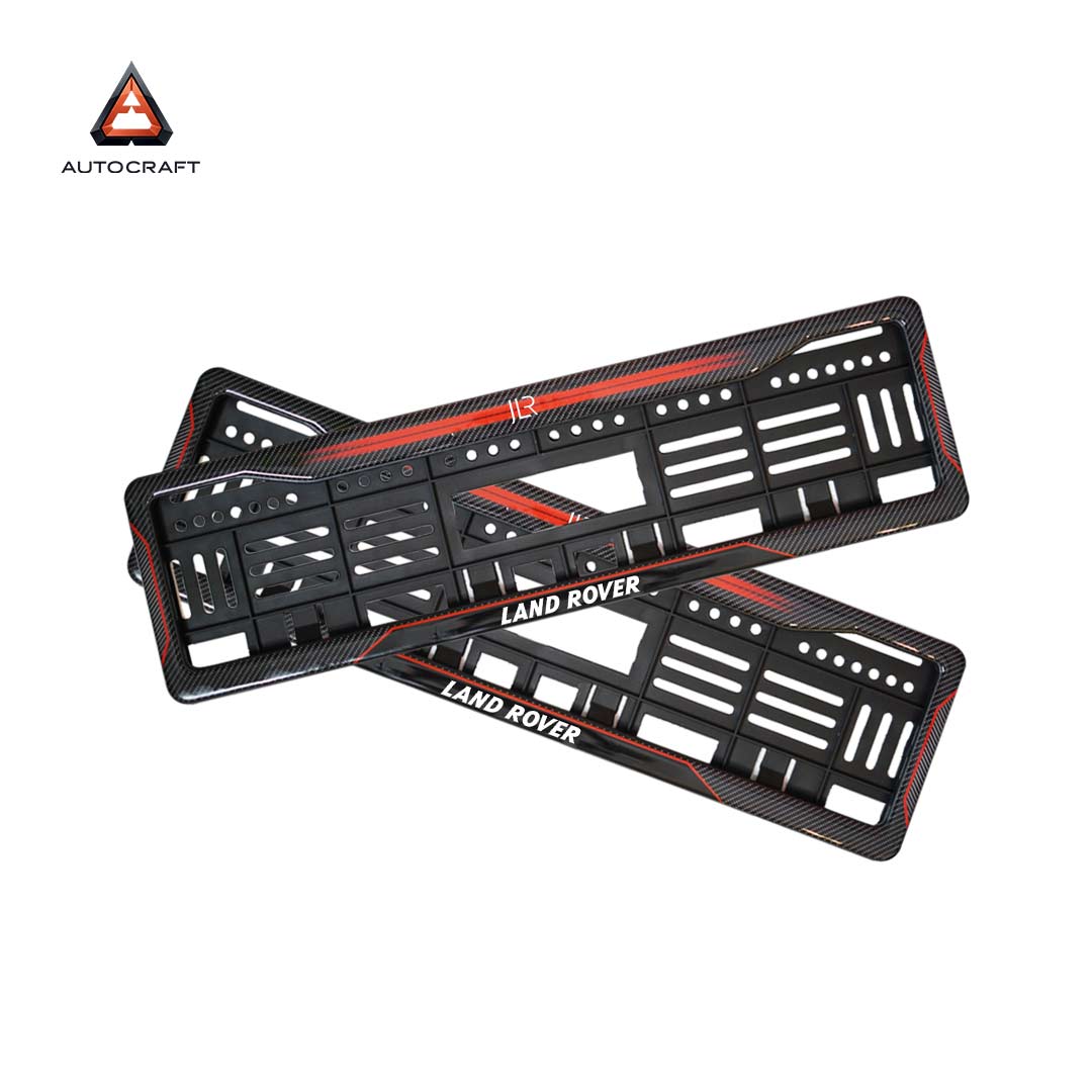 Car Number Plate Gel Frame - Land Rover - Red Dash HSRP number plate gel frame view 1