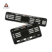 Bike Number Plate Gel Frame - Royal Enfield - Black with White Lines