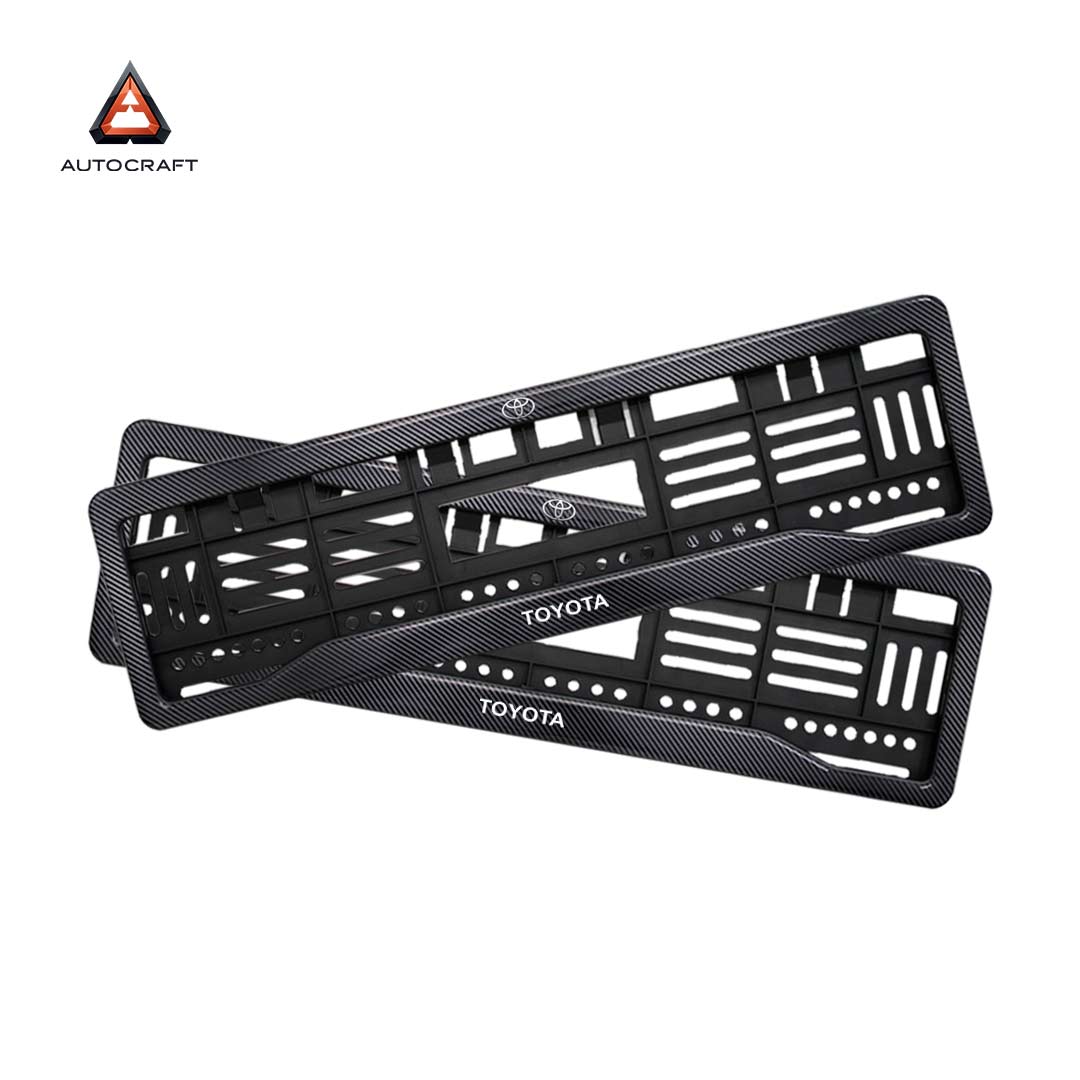 Car Number Plate Gel Frame - Toyota - Black Plain HSRP number plate gel frame view 1