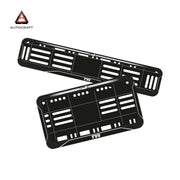 Bike Number Plate Gel Frame - TVS - Black with White Lines (Front and Back Set) thumbnail