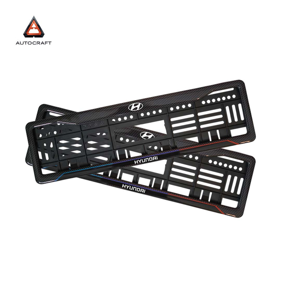 Car Number Plate Gel Frame - Hyundai - Blue and Red