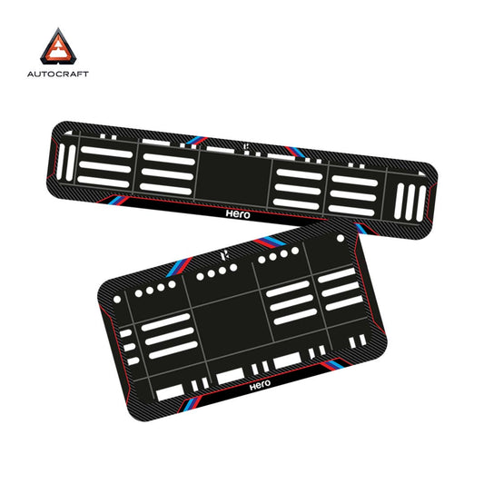Bike Number Plate Gel Frame - Hero - Red & Blue Lines (Front and Back Set)