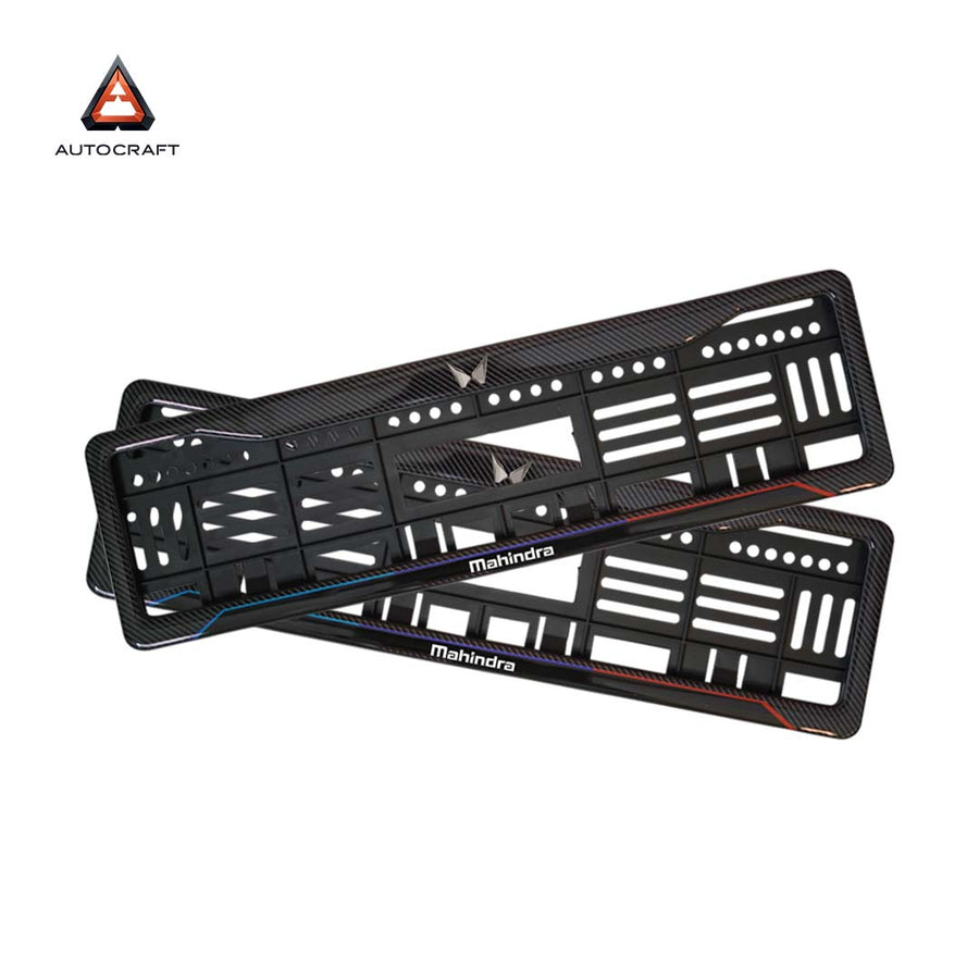 Car Number Plate Gel Frame - Mahindra - Blue and Red Line