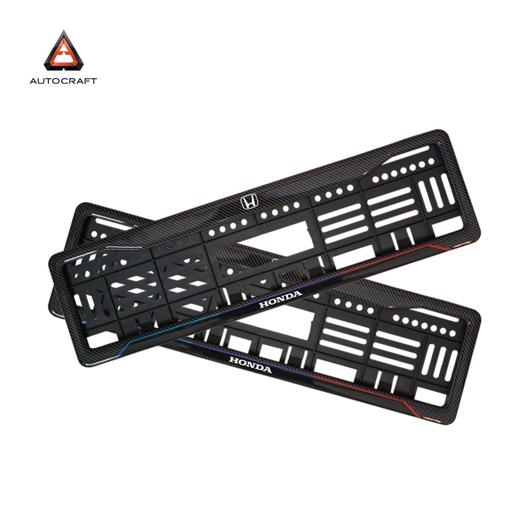 Car Number Plate Gel Frame - Honda - Blue and Red Line HSRP number plate gel frame view 1