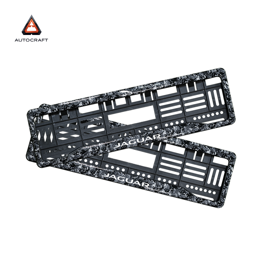 Car Number Plate Gel Frame - Jaguar - Forged Carbon