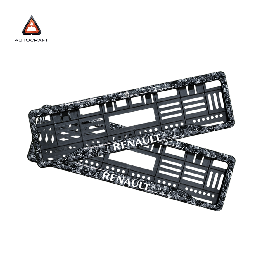 Car Number Plate Gel Frame - Renault - Forged Carbon