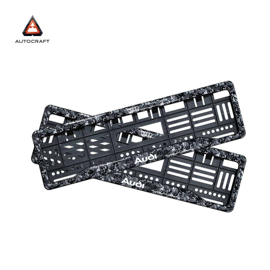 Car Number Plate Gel Frame - Audi - Forged Carbon