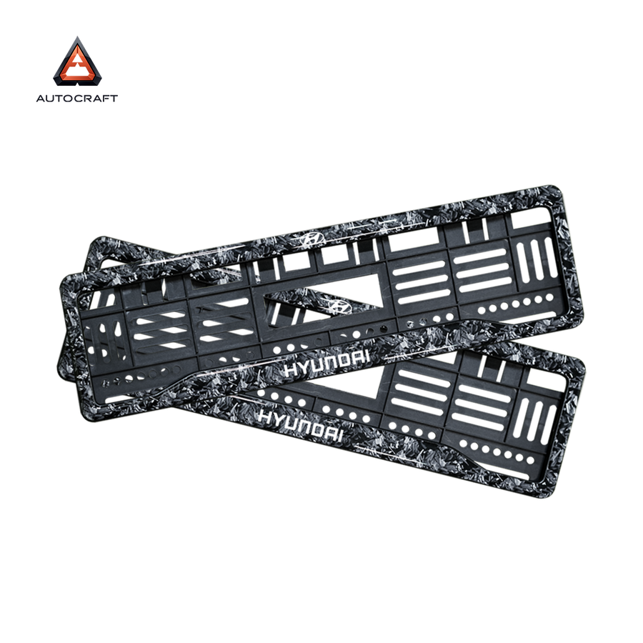 Car Number Plate Gel Frame - Hyundai - Forged Carbon
