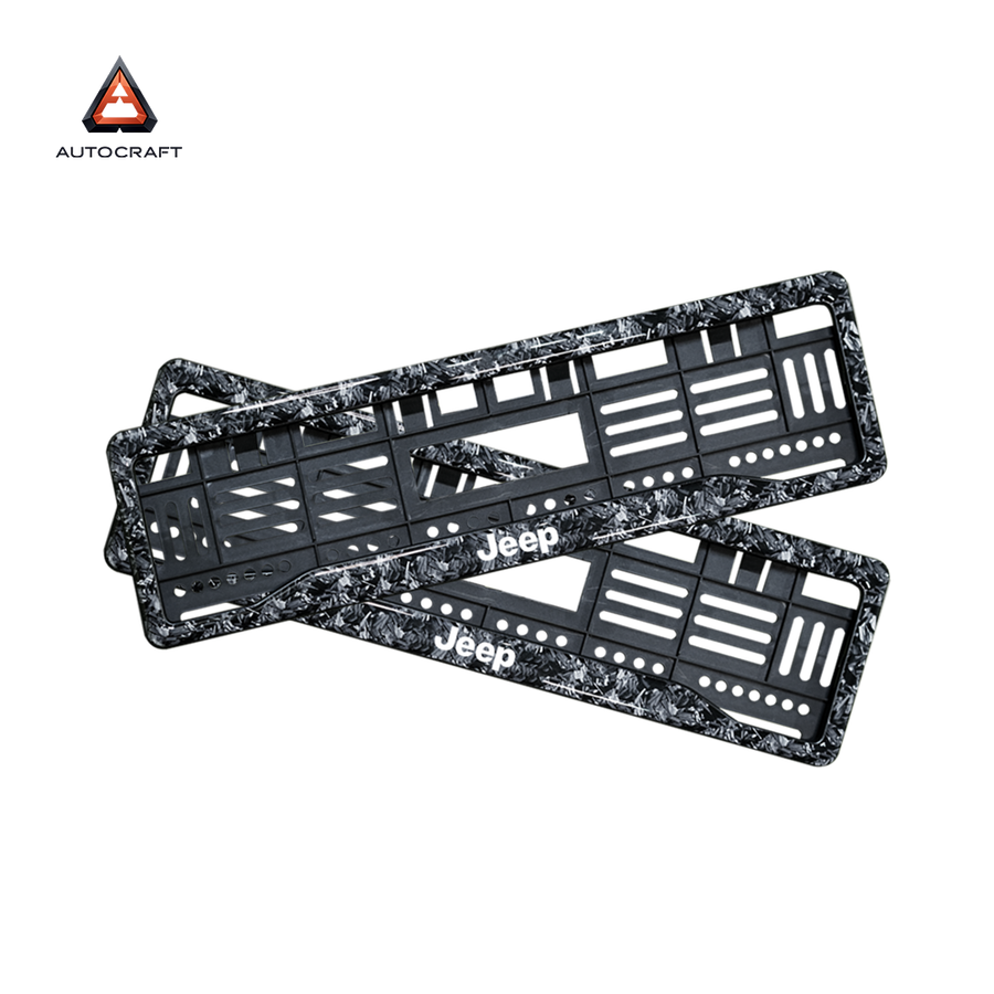 Car Number Plate Gel Frame - Jeep - Forged Carbon
