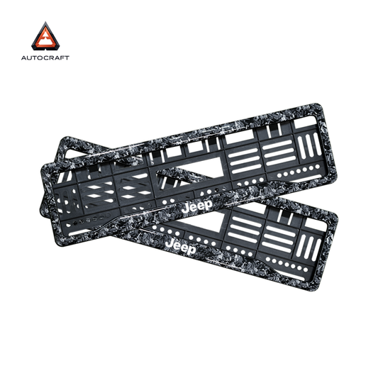 Car Number Plate Gel Frame - Jeep - Forged Carbon