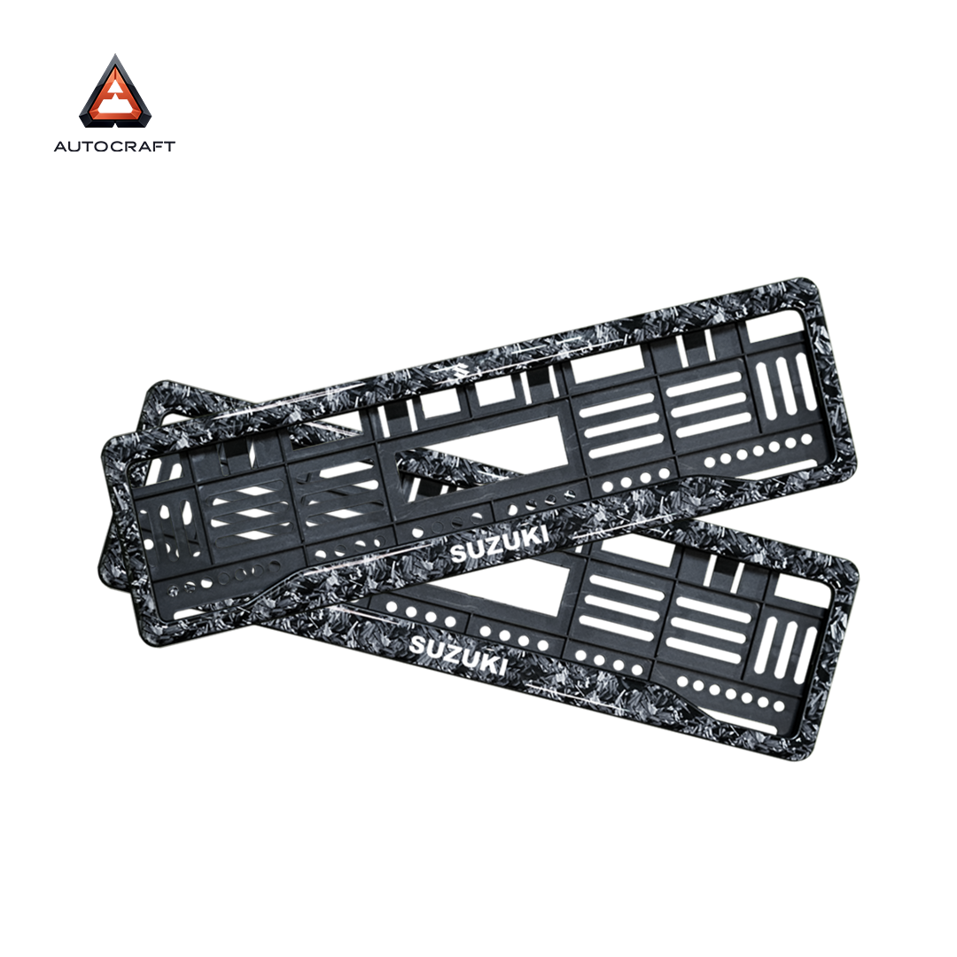 Car Number Plate Gel Frame - Suzuki - Forged Carbon HSRP number plate gel frame view 1