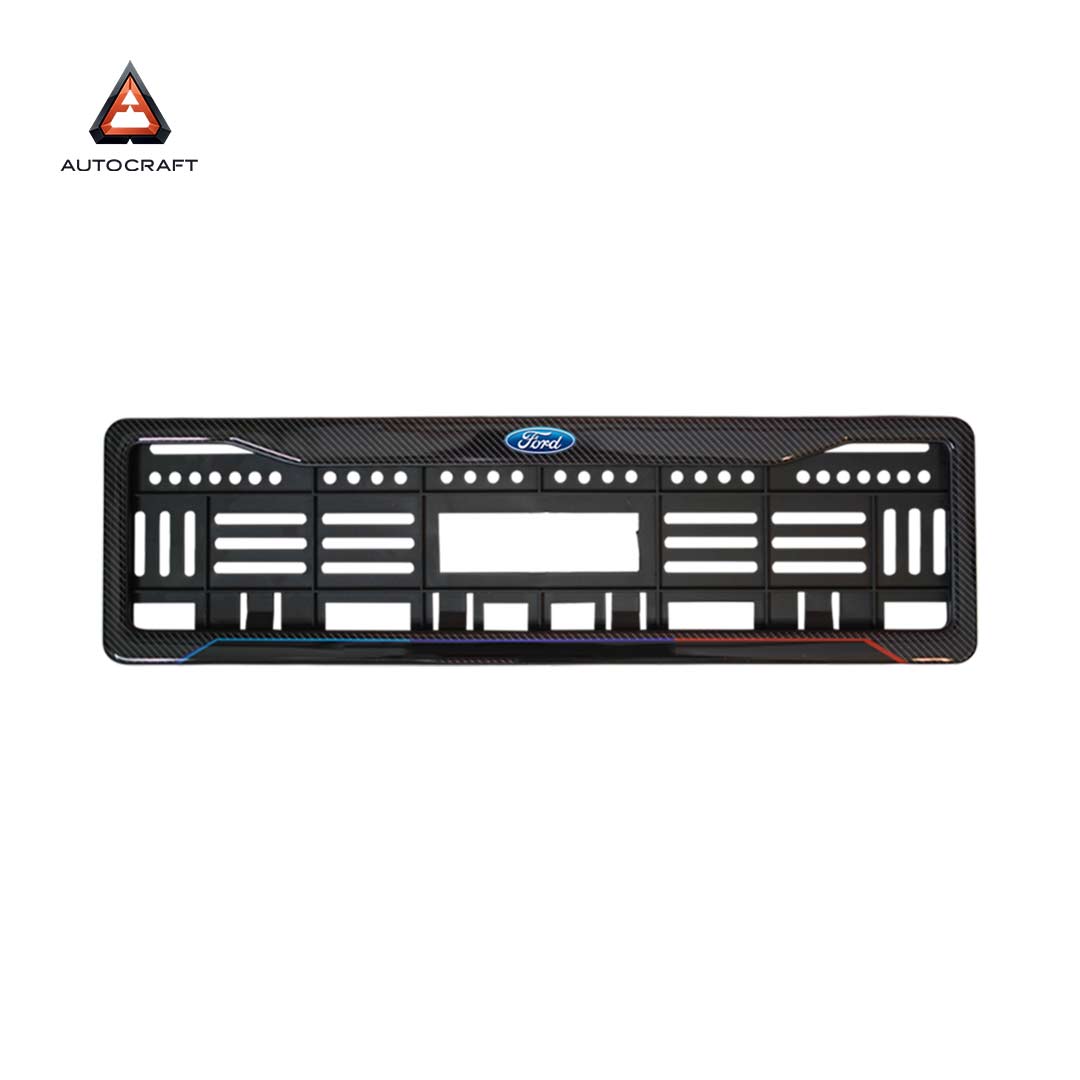 Car Number Plate Gel Frame - Ford - Blue and Red Line HSRP number plate gel frame view 3