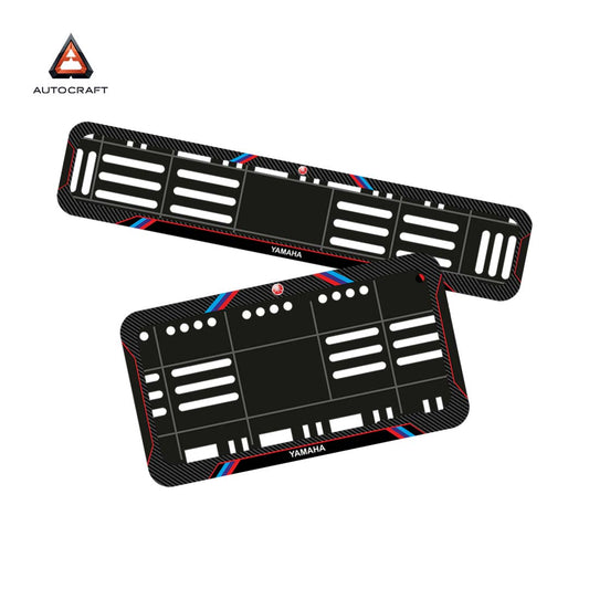 Bike Number Plate Gel Frame - Yamaha - Red & Blue Lines (Front and Back Set)
