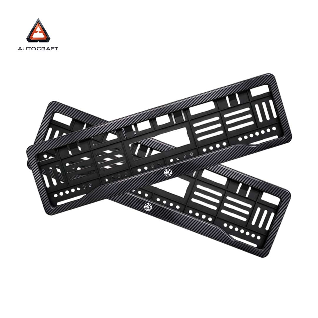 Car Number Plate Gel Frame - MG - Black Plain HSRP number plate gel frame view 1
