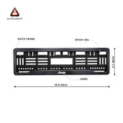 Car Number Plate Gel Frame - Jeep - Black Plain