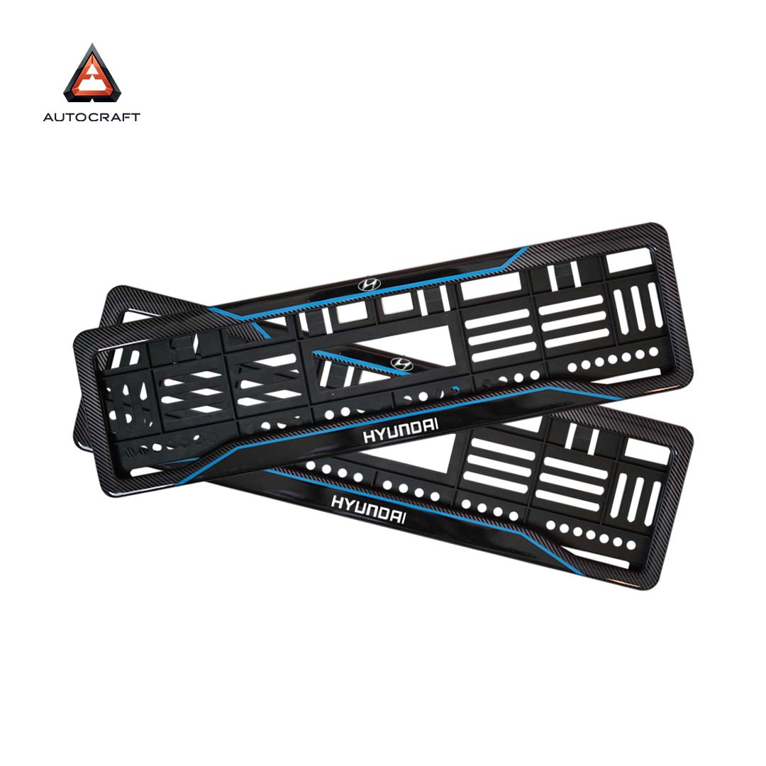 Car Number Plate Gel Frame - Hyundai - Blue Line