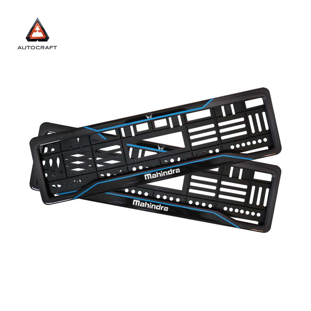 Car Number Plate Gel Frame - Mahindra - Blue Line HSRP number plate gel frame view 3