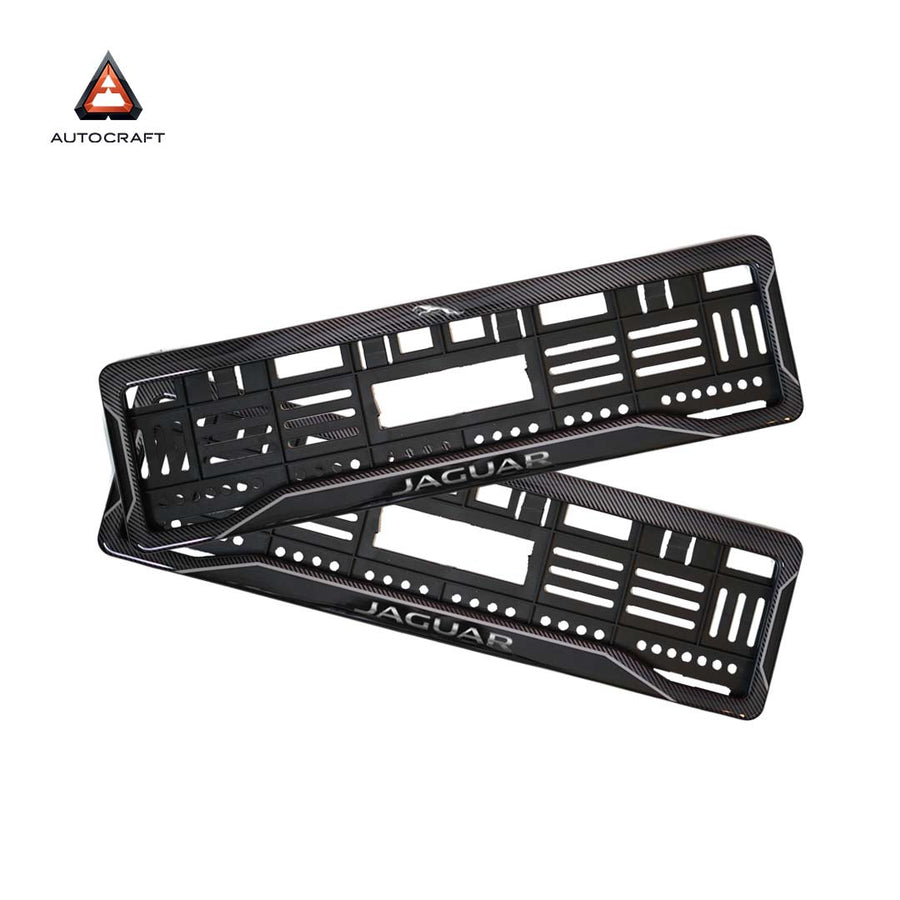 Car Number Plate Gel Frame - Jaguar Logo - Black Dash