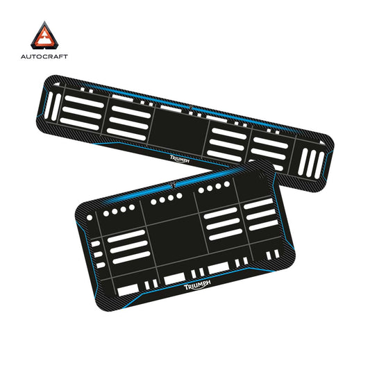 Bike Number Plate Gel Frame - Triumph - Blue Line (Front and Back Set)