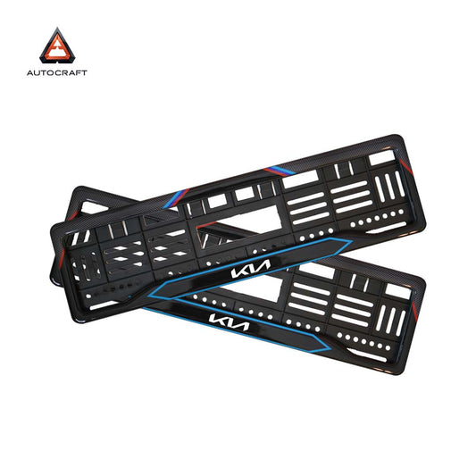 Car Number Plate Gel Frame - KIA - Red and Blue Line