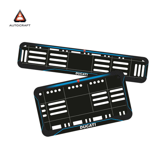Bike Number Plate Gel Frame - Ducati - Blue Line (Front and Back Set)