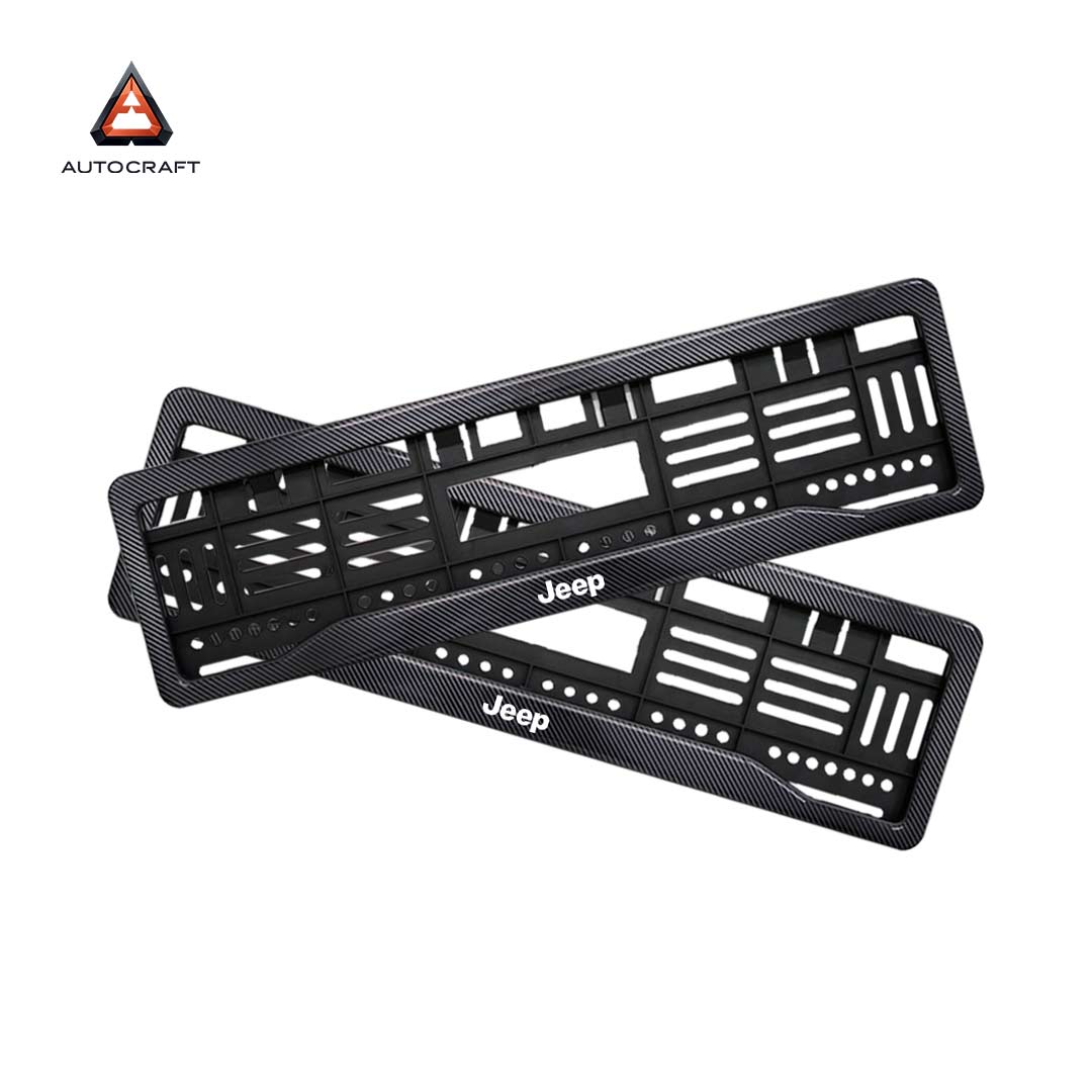Car Number Plate Gel Frame - Jeep - Black Plain