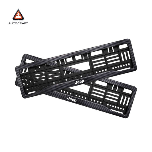 Car Number Plate Gel Frame - Jeep - Black Plain