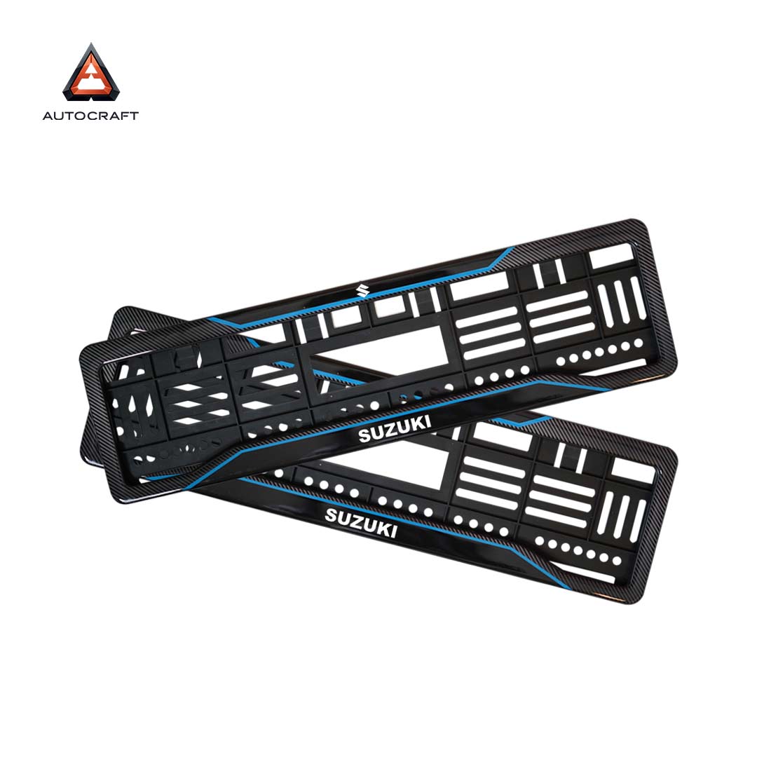 Car Number Plate Gel Frame - Suzuki - Blue Line HSRP number plate gel frame view 1