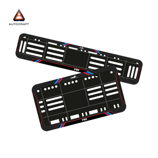 Bike Number Plate Gel Frame - TVS - Red & Blue Lines (Front and Back Set)