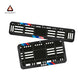 Bike Number Plate Gel Frame - BMW - Red & Blue Racing Stripes (Front and Back Set)