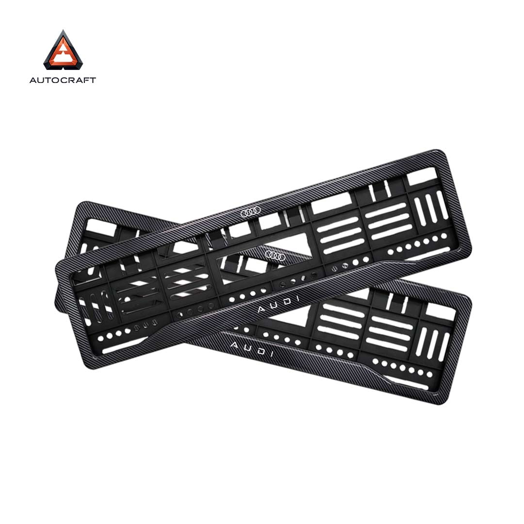 Car Number Plate Gel Frame - Audi - Black Plain