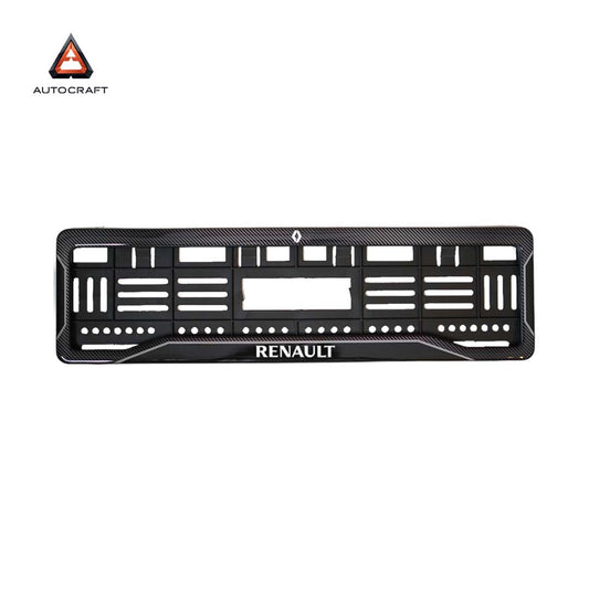 Car Number Plate Gel Frame - Renault -  Black Dash