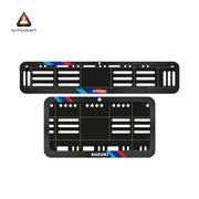 Bike Number Plate Gel Frame - Suzuki - Red & Blue Racing Stripes (Front and Back Set) thumbnail