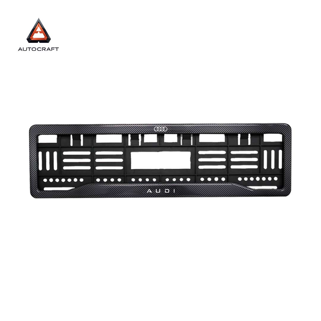 Car Number Plate Gel Frame - Audi - Black Plain