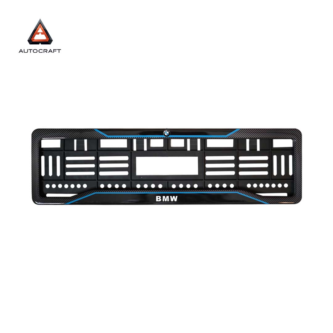Car Number Plate Gel Frame - BMW - Blue Line HSRP number plate gel frame view 3