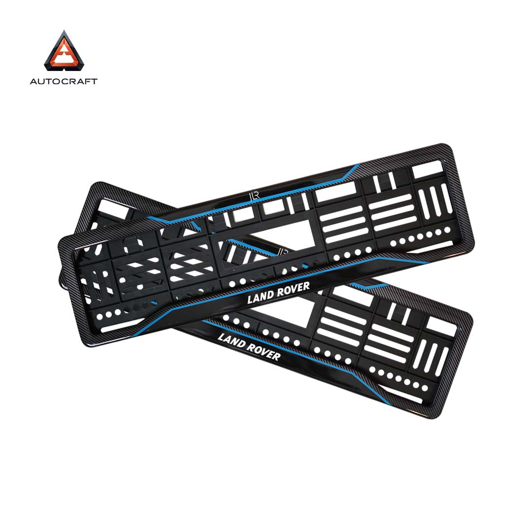 Car Number Plate Gel Frame - Land Rover - Blue Line HSRP number plate gel frame view 1