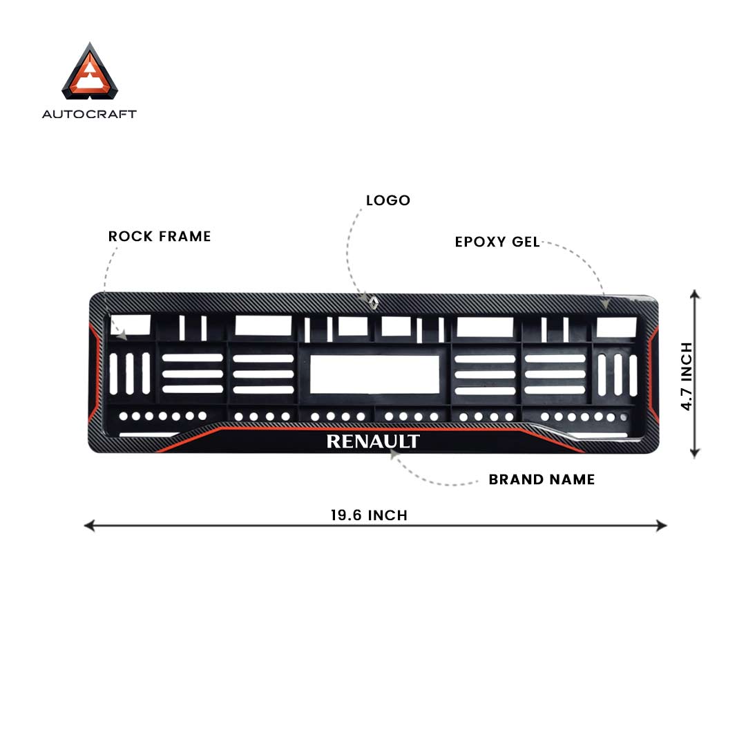 Car Number Plate Gel Frame - Renault -  Red Line
