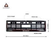 Car Number Plate Gel Frame - Renault -  Red Line