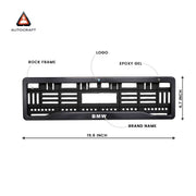 Car Number Plate Gel Frame - BMW - Black Plain