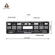 Car Number Plate Gel Frame - Mahindra - Black Plain