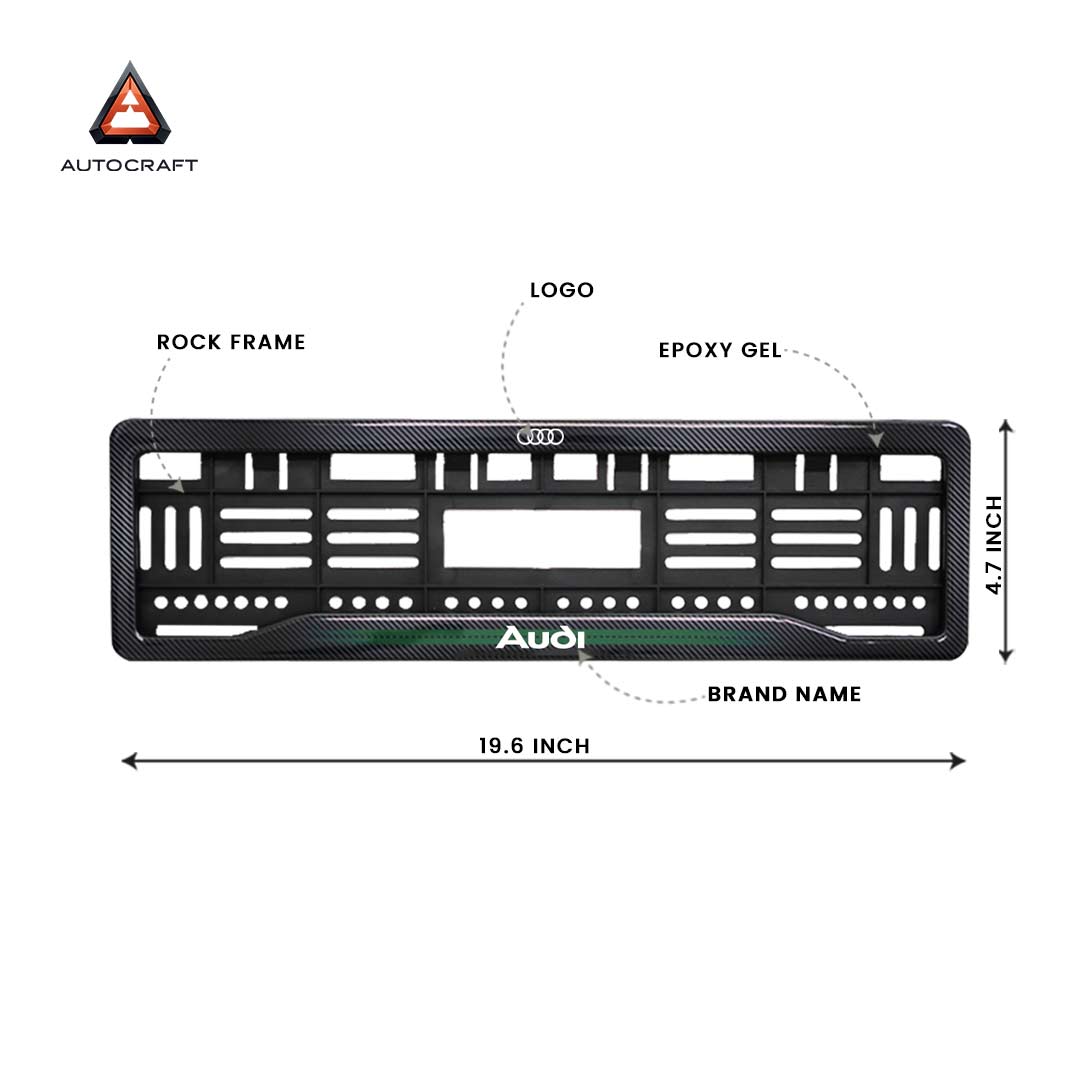 Car Number Plate Gel Frame - Audi - Green