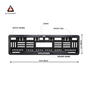 Car Number Plate Gel Frame - Hyundai - Black Plain