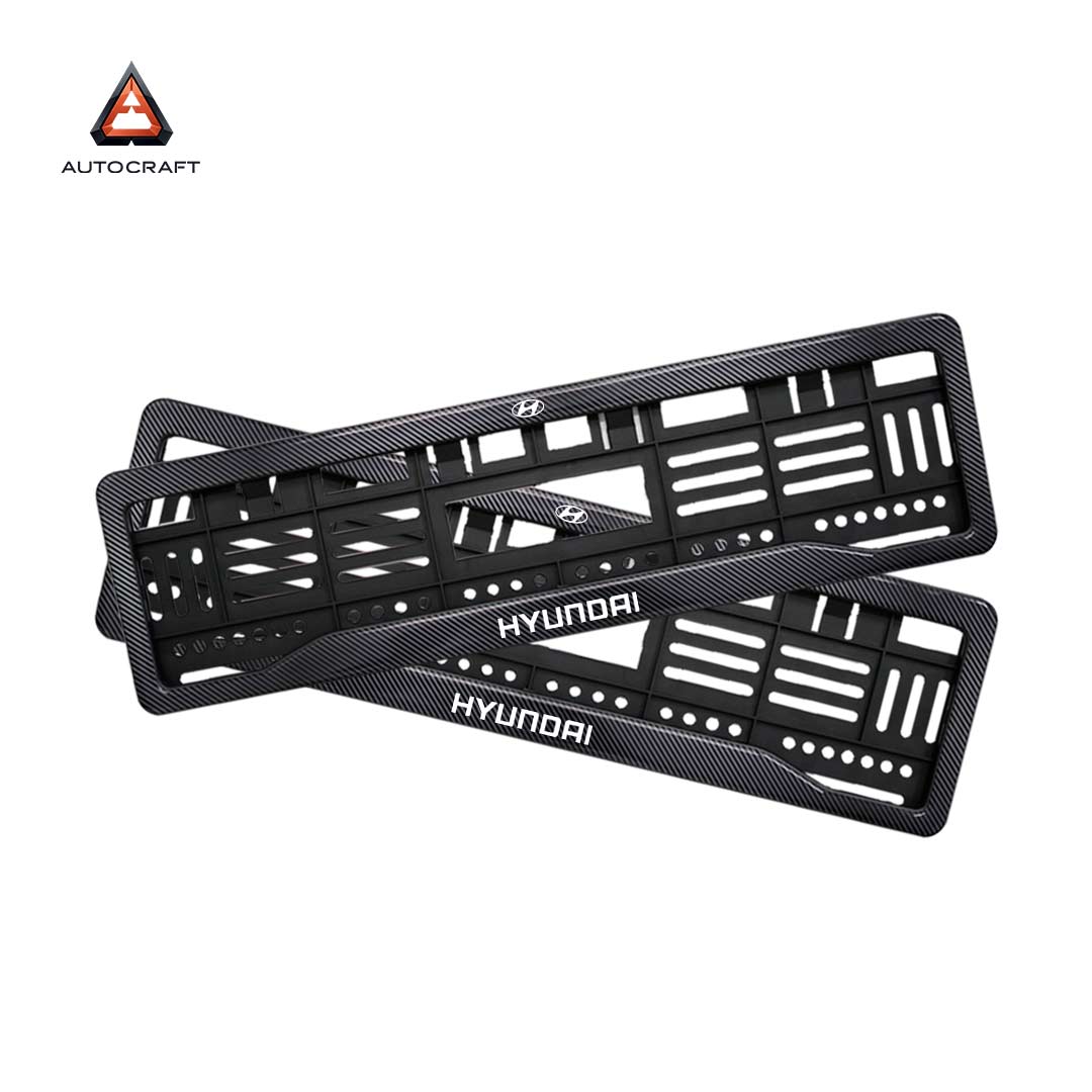 Car Number Plate Gel Frame - Hyundai - Black Plain